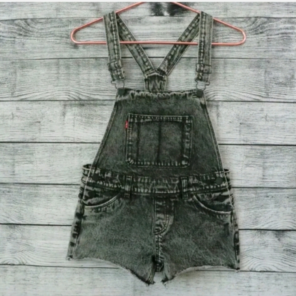 Levi's Shortalls Size 12 Regular Black Overalls